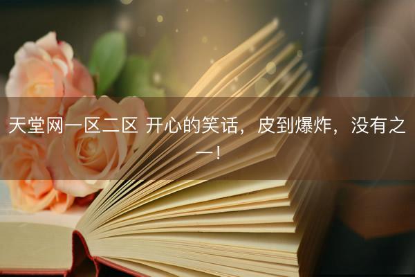 天堂网一区二区 开心的笑话，皮到爆炸，没有之一！