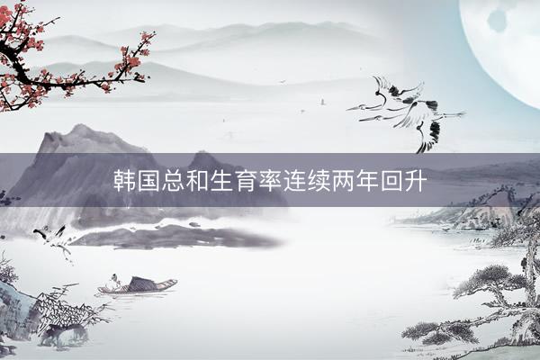 韩国总和生育率连续两年回升