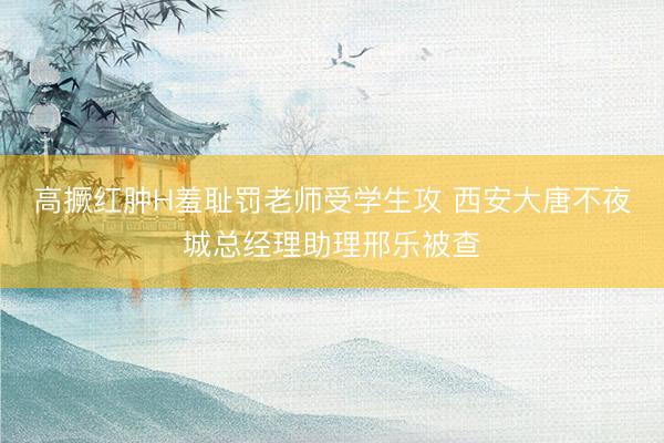 高撅红肿H羞耻罚老师受学生攻 西安大唐不夜城总经理助理邢乐被查
