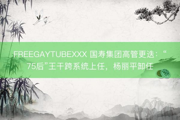 FREEGAYTUBEXXX 国寿集团高管更迭：“75后”王干跨系统上任，杨丽平卸任
