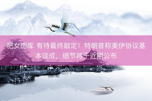 肥女图库 有待最终敲定！特朗普称美伊协议基本谈成，细节将于近期公布