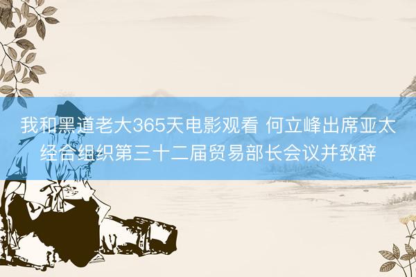 我和黑道老大365天电影观看 何立峰出席亚太经合组织第三十二届贸易部长会议并致辞