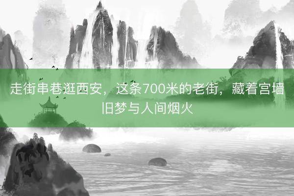 走街串巷逛西安，这条700米的老街，藏着宫墙旧梦与人间烟火