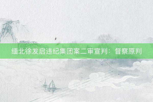 缅北徐发启违纪集团案二审宣判：督察原判