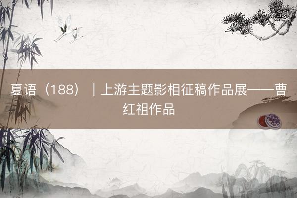 夏语（188）｜上游主题影相征稿作品展——曹红祖作品