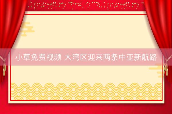 小草免费视频 大湾区迎来两条中亚新航路