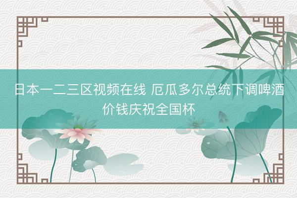 日本一二三区视频在线 厄瓜多尔总统下调啤酒价钱庆祝全国杯