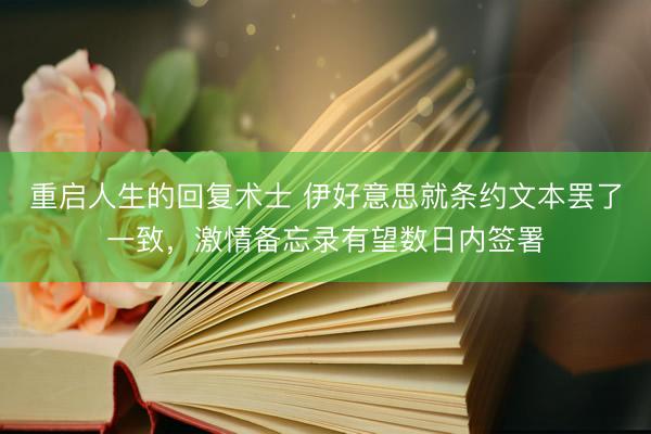 重启人生的回复术士 伊好意思就条约文本罢了一致，激情备忘录有望数日内签署
